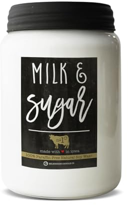 Milkhouse Candle Company - Milk & Sugar - 26oz Beeswax and Soy Candles - Farmhouse Collection - 100% Natural, Paraffin Free, with Premium Fragrance Oil, Glass Jars with Lids