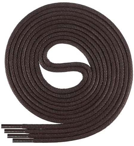 Di Ficchiano Lacets ronds cirés en coton pour chaussures élégantes et en cuir, finition soignée, maintien fiable, lacets premium pour richelieu, oxford et derby dark.brown.01-80