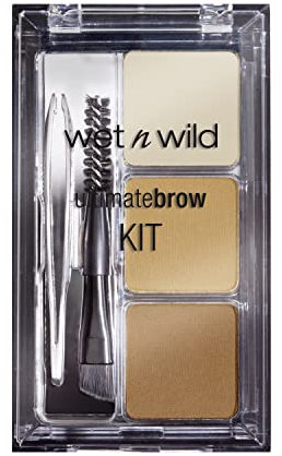 Wet n Wild, Ultimate Brow Kit, Augenbrauen-Set für Form, Definition und Fülle der Augenbrauen, Kit mit 1 Augenbrauen-Wachs, 2 Fixier-Pudern, 1 Pinsel und 1 Pinzette, Veganes Produkt, Soft Braun