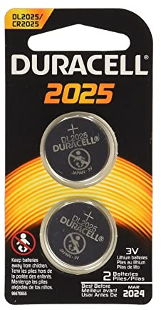 Duracell Lot de 2 Piles au Lithium spécialisées, DL/CR2025, Code 5003990