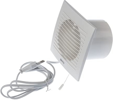 LIRAST Ø 100mm Ventilatore da Bagno Bianco con Cavo - Aspiratore Aria in Plastica - Ventola per Bagno Cucina WC