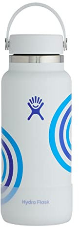 Hydro Flask Flex Cap Bottle with Boot - Stainless Steel Reusable Water Bottle - Vacuum Insulated - 32 oz (White)