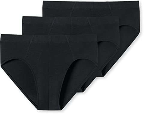 Schiesser Herren 3 Pack Unterwäsche Mit Weichem Bund Bio Baumwolle - 95/5 Organic Slip, Schwarz_179572, M EU