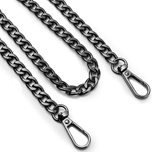 LUCKNIGHT Correa de Cadena Langosta Negro, 120CM Cadena de Bolsa de Metal, Reemplazo Cadena Bolso, DIY Bolso de Mano Cadena para Bolso de Mano Hombro Cruz Cuerpo Bolsa