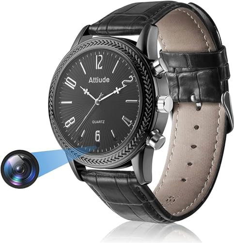 Menborn Appareil Photo Compact avec détecteur de Mouvement Infrarouge 32 Go, Bracelet en Cuir