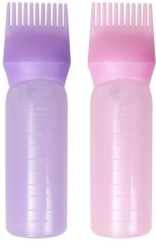 Aruicheng Hair Oil Applicator - 2 in 1 Root Comb & Scalp Treatment Bottle with Graduated Scale for Salon & Home DIY