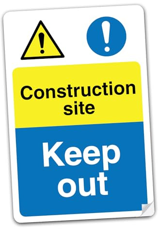 SAFESIGN - Adhesivo de vinilo grande de 300 x 300 mm, para construcción, casas, negocios comerciales, junta de salud y seguridad, aviso de precaución conforme a la norma EN ISO 7010:2012
