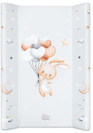 Wickelunterlage Wickelauflage Keil 70x47 cm - Wickeltischauflage für Babys abwaschbare und wasserdichte Wickelmulde ideal für Babybett und Wickeltisch Kaninchen Motiv