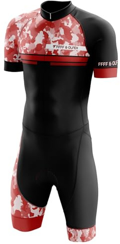 Homme Pro Trifonction Manches Courtes Sports de Plein Air Vêtements de Triathlon,Combinaison de Triathlon pour Homme, Natation, Cyclisme Body (UP4,M)