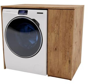 MRBLS_HOME Armoire de machine à laver - 96 x 88,5 x 62 cm (l x H x P) - Armoire pour machine à laver - Minimaliste - Armoire superposée - Machine à laver ou sèche-linge - Armoire moderne (Rétro)