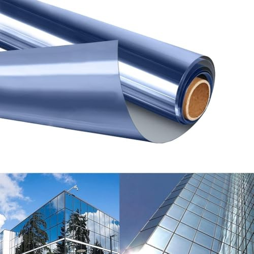 100 cm Sonnenschutzfolie für Fenster mit einfacher Montage und Pflegeschritten (50 cm x 100 cm)