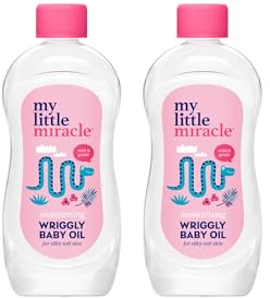 My Little Miracle Wriggly Baby Oil, Moisturises & Protects Delicate Skin, Gives Soft Silky Skin, Ideal For Baby Massage 500ml 2-Pack
