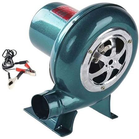 JOUFNING Centrifugalgrillar luftfläkt – 12 V elektrisk smed smide fläkt med regulator, variabel hastighet blåspump fläkt, kompakt bostäder brandstartare flamspänning (ingen regulator, 80 W)