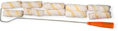 Kit Mini Rodillo Patas de Conejo 10 cm con Mango 60 cm – Aplicación de Imprimación, Resina, Pegamento y Pintura – Rodillo Preciso y Duradero – Outillage Carreleur 2.0