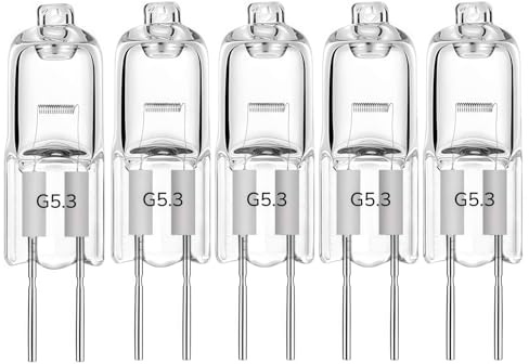 LISOCLU Lampade alogene G5.3 12v 24v 36v 220v 110v 20w 35w 50w 70w 100w 150w Bianco caldo 3000k Dimmable, Lampadine alogene per faretti MR16, Forma tubolare (12V-50W/5PCS)
