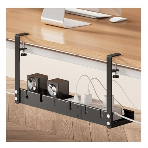 Enkelt och dubbelt kabelställ for under skrivbord, hålfritt utdragbart for, vit, storlek 2(Black2)