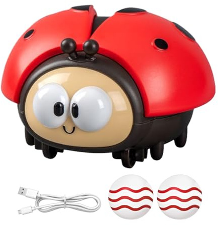 Floating Ball, Ladybug Design, 9.5x8.5x7cm, Physics Toy, Floating Sphere, Rechargeable Battery, For Kids Playroom Preschool Birthday Travel Classroom Tutoring Stocking Stuffer
