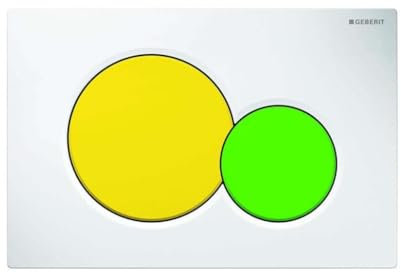 Geberit Placa de accionamiento Sigma01 Placa de accionamiento para 2 cisternas (Samba botón Blanco, Amarillo/Verde - 115.770.LA.5