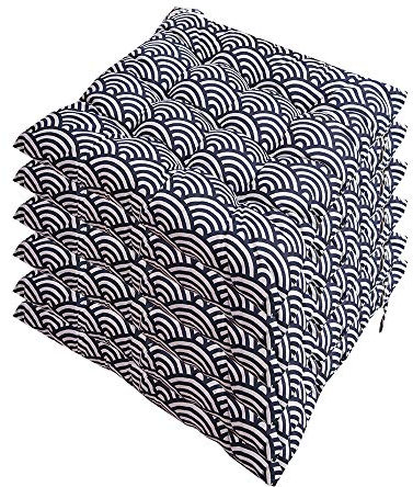 AGDLLYD Stuhlkissen 40x40cm 6er Set,Sitzkissen für Stühle Indoor und Outdoor - Bequeme Stuhlauflage - Steppkissen weich und robust bunt (H)