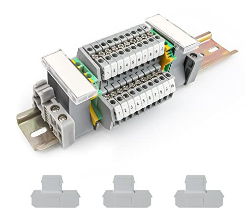WJUAN Kit de Blocs de Connexion pour Rail DIN UK/ MBKK2.5 Borniers pour rail DIN, Barrette de Connexion, Bornier à Travers le Kit de Bornes
