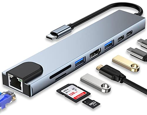 SZPACMATE USB C HUB 8 in 1 Docking Station Compatible with MacBook Pro/Air