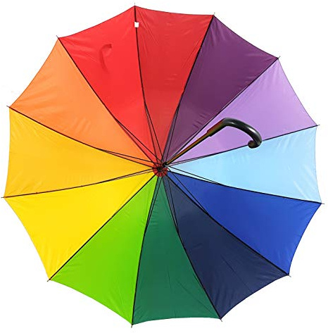 Lemasi XXL großer Regenschirm Partnerschirm Stockschirm Regenbogen Schirm Ø130cm bunt