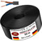 MAS Premium Von 5 bis 100m Kunststoffschlauchleitung H05VV-F 2, 3 oder 5 x0,75; x1; x1,5 oder x2,5 und 4G0,75 Flexible Leitung Kabel Leitung Gerätekabel (H05VV-F 2x1,5 SW, 50m)