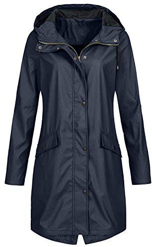 Regenjacke Damen Regenmante Windjacke Atmungsaktiv Wasserdicht Jacke Winddicht Outdoorjacke Übergangsjacke Dünn Frauen Mantel Sommer Mit Kapuze Lang Reg Windbreake Leicht ReißVerschluss mit Kapuze