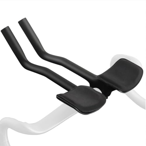 Alfa Pasca Prolongateurs Triathlon TT, Cintre Aéro Carbone 31.8mm 40°,Extension Réglable avec Coussinets, Pour Vélo de Route, Contre-la-Montre, Course et Endurance