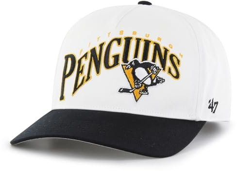 '47 Hitch White Wave NHL Snapback Kappe der Marke Pittsburgh Penguins, Weiß