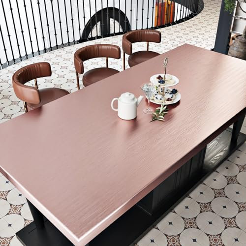 HotDecor Carta da parati metallica color oro rosa in acciaio inox per elettrodomestici, resistente al calore, 45 x 200 cm, carta da parati metallica spazzolata per cucina, paraschizzi, coperture per