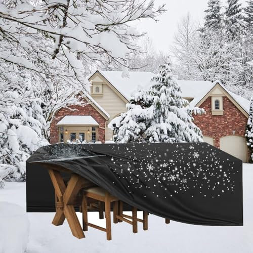 Housse Salon De Jardin 340x150cm Protection Salon De Jardin Exterieur,Bâche Table De Jardin Extérieur 340x150x80cm/LxWxH Housses pour Mobilier De Jardin, Applicable à Salon De Jardin Exterieu