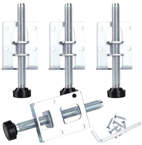 YiliYa 4 Pezzi 102mm Piedini Livellanti, Piedini Livellatori Carichi Pesanti, Livellatori Per Mobili Gambe per Armadietto, Divano, Tavolo, Altezza Regolabile Vieni con Viti in Acciaio Inossidabile