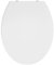 CECIPA Tapa Wc Universal Amortiguada, Asiento Inodoro Blanco, Tapa de Vater Ovalada con Cierre Suave, Tapa de WC de Duroplast, Tapadera Wc para Familia, Tapa Inodoro Montaje Fácill - Serie DERW