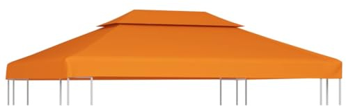 Mokuyary Reservöverdrag för trädgårdspaviljong ersättningsöverdrag för paviljongtak antik paviljong ersättningsskydd för lusthus orange 310 g/m² 3 x 4 m