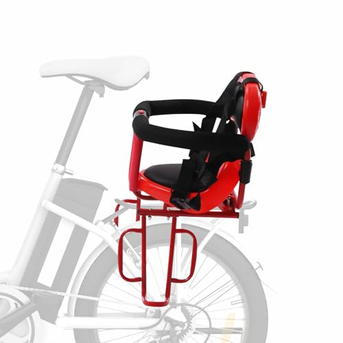 MIUKYUI Asiento de bicicleta para padres y niños, asiento de bicicleta seguro para niños, asiento trasero con barandilla de seguridad y correa de 4 puntos para niños de 6 meses a 6 años, experiencia