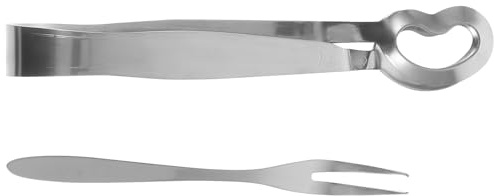 ERINGOGO Pinzas para Caracoles de Acero Inoxidable 2 Piezas Pinza para Caracoles Tenedor de 2 Dientes Juego de Vajilla para Mariscos Resistente al Calor Corrosión para Restaurante y