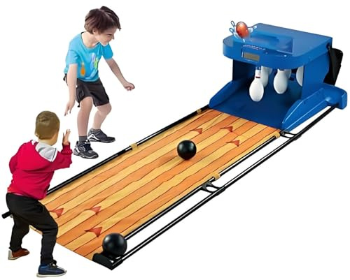 Elektroniskt bowlingspel för barn inomhus - Automatisk återställning, LED-resultattavla, belysning och ljudeffekter - Roligt familjebowlingset, perfekt för hemmet, lekrum eller familjespel 3.5m/11ft