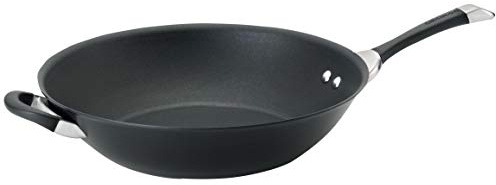 Circulon Symmetry Hard Anodized Nonstick Stir Fry / Wok Pan with Helper Handle - 14 Inch, Black