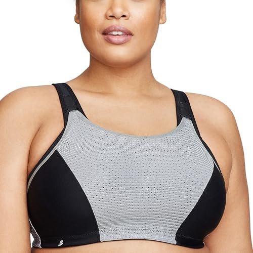 Glamorise Femme 1166 Soutien-gorge De Sport, Noir/Gris, 95G EU