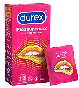Durex Pleasuremax Preservativi Uomo Con Rilievi E Nervature Stimolante XLei Extra Lubrificati Extra Stimolanti Per Lui Piacere Intenso 12 Pezzi