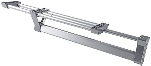 Emuca - Wardrobe pull out clothes hanger rail organizer rack, length 350mm (13,7 inch), Silver