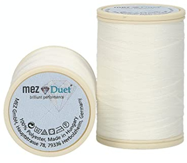 MEZ Duet Stärke 100 4647100-01006 weiß Nähgarn, 100 % Polyester, 500m