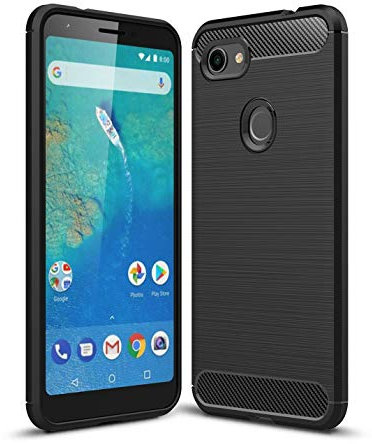 CruzerLite Google Pixel 3a XL Case, Carbon Fiber Texture Design & Leather Texture Design Back Cover Anti-Scratch Shock Absorption Case for Google Pixel 3a XL (Black)