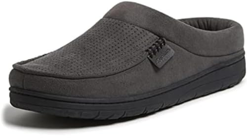 Dearfoams Brendan Zuecos Para Interiores Y Exteriores, Transpirables, Espuma Viscoelástica Con Anchos Anchos MuleHombre