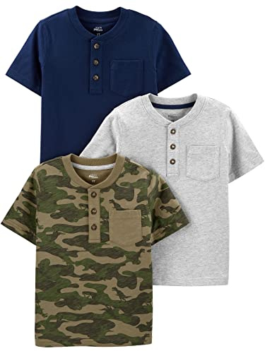 Simple Joys by Carter's Infant and Toddler Boys' 3-Pack Short-Sleeve Pocket Henley Tee Shirt