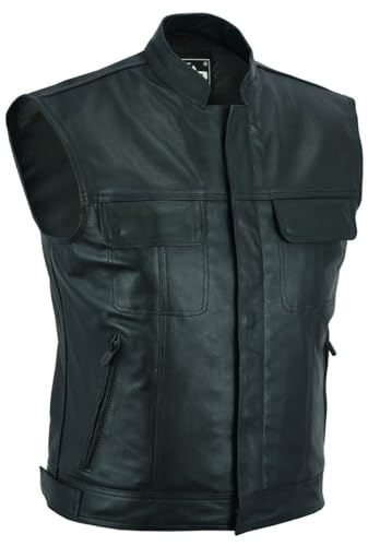 LOVO - Chaleco para Moto de Cuero Genuino Unisex Vintage - Chaleco Unisex Estilo Motero Retro - Alta Durabilidad, Confort Superior y Diseño Exclusivo - Ideal para Motociclismo y Uso Urbano