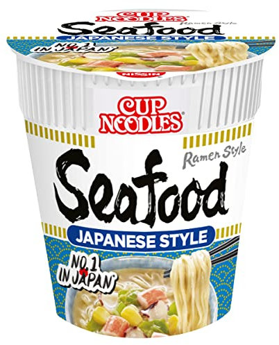 NISSIN Cup Noodles Kaisen Seafood Flavoured Instant Noodles, 75 g Pot (Pack of 8)