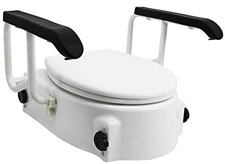 Erhöhter Toilettensitz mit Griffen – medizinischer erhöhter erhöhter Toilettensitz, Verstellbarer Haltegriff – Toilettensitzerhöhung mit Armlehnen –