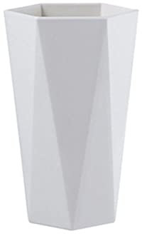 Bicchiere per spazzolino da denti, riutilizzabile, in plastica, antiscivolo, a forma di diamante, tazza da tè e spazzolino da denti (bianco)